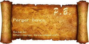 Perger Bence névjegykártya